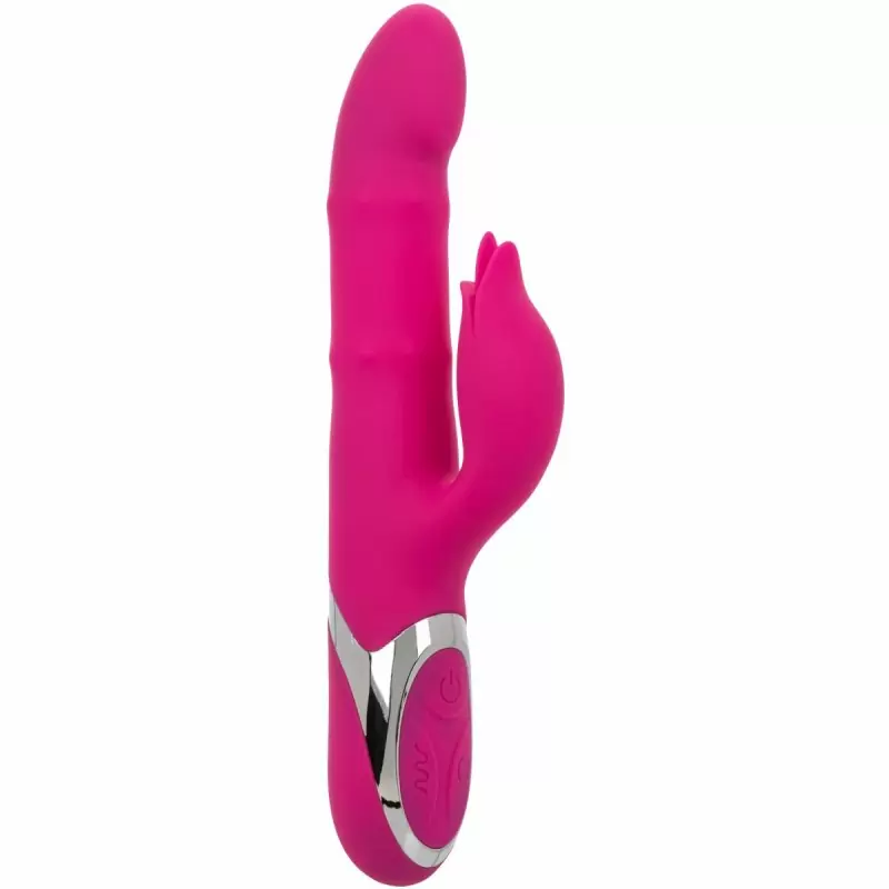 Изогнутый вибратор-кролик Enchanted Embrace с функцией ротацией и пенетрации, 12,7 см, 16 режимов, розовый