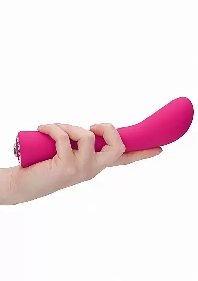 Гибкий вибратор Glimmer, 20,5 см, 10 режимов, силикон, розовый