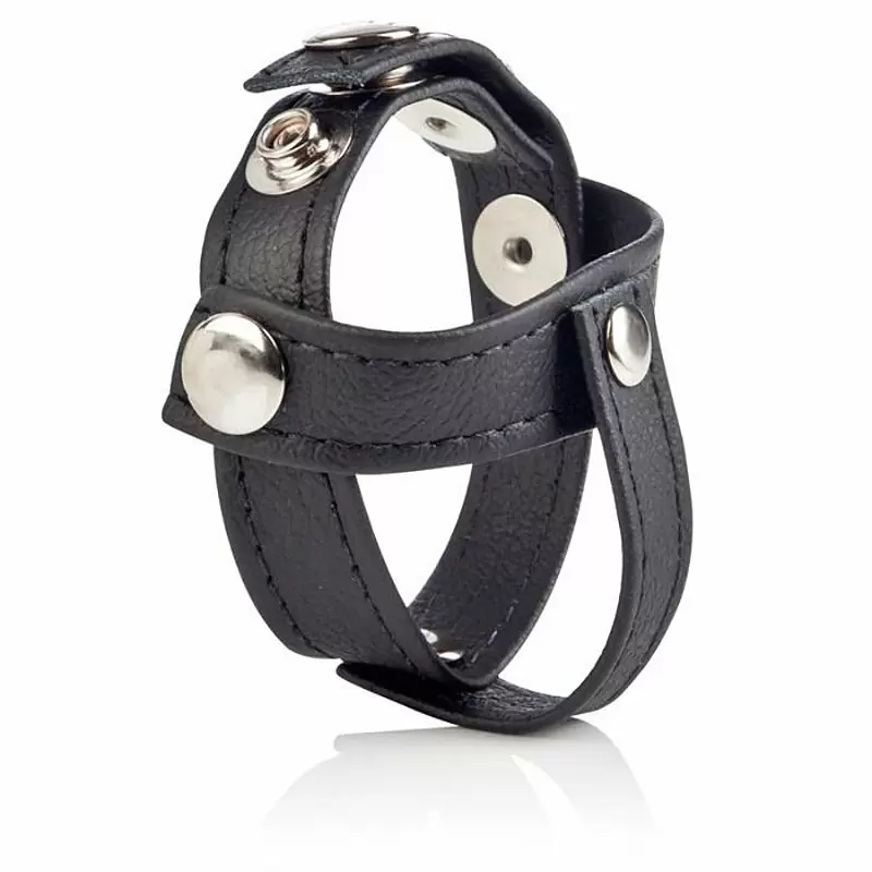 Кожаная утяжка на пенис с разделителем мошонки Colt C/B Strap H-Piece Divider – черный