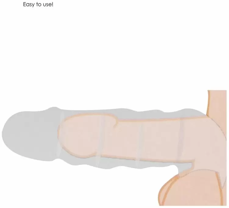 Увеличивающая насадка Shots Toys RealRock с креплением, телесный, 21,9 см х 5,9 см