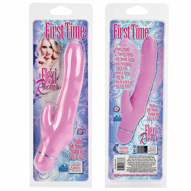 Гибкий вибромассажер First Time Flexi Rocker со стимуляцией клитора – розовый	