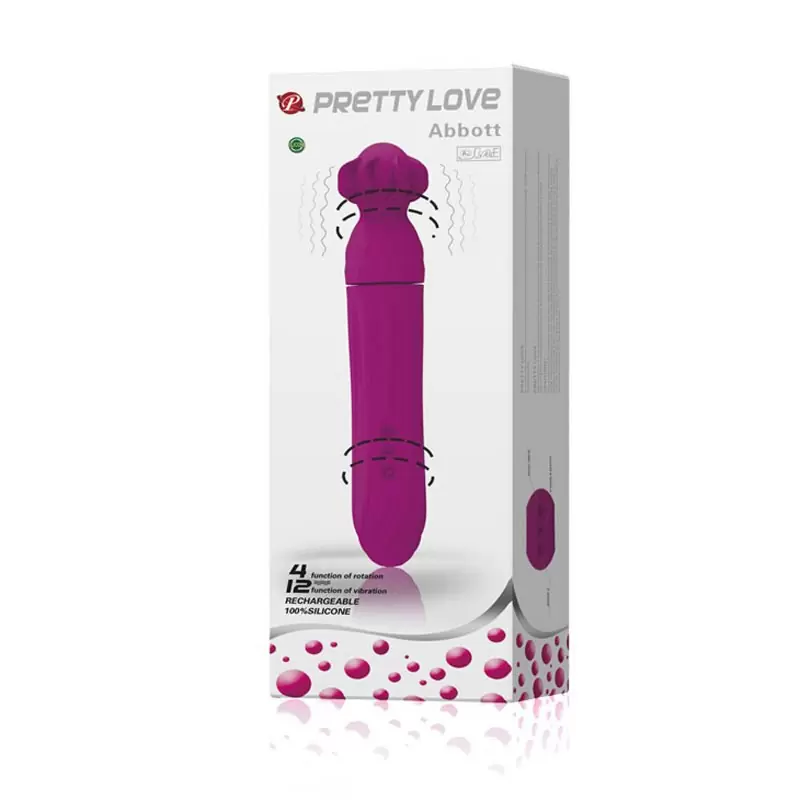 Перезаряжаемый вибромассажер Abbott с двойной ротацией – розовый