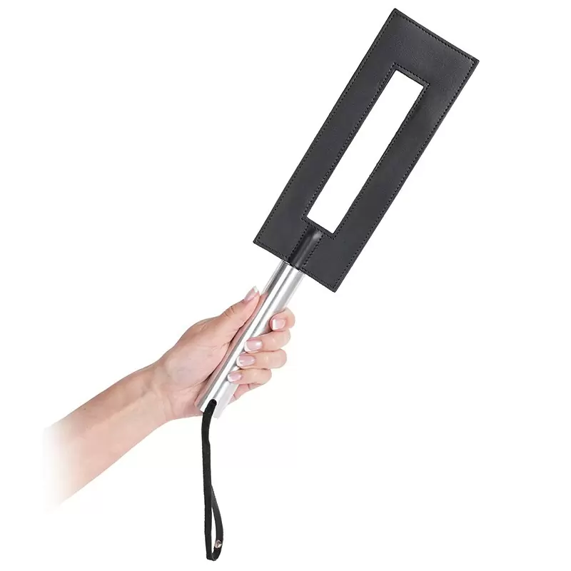 Шлёпалка-рамка Leather Gap Paddle кожаная – черная