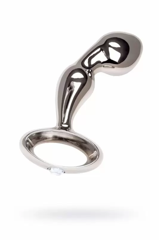 Металлический анальный стимулятор TOYFA с украшением цвета алмаза - серебристый
