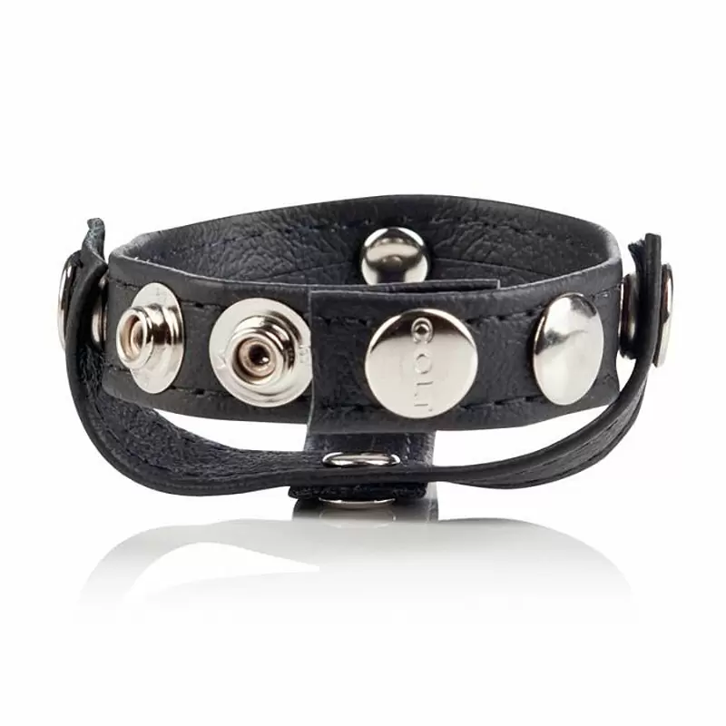 Кожаная утяжка на пенис с разделителем мошонки Colt C/B Strap H-Piece Divider – черный