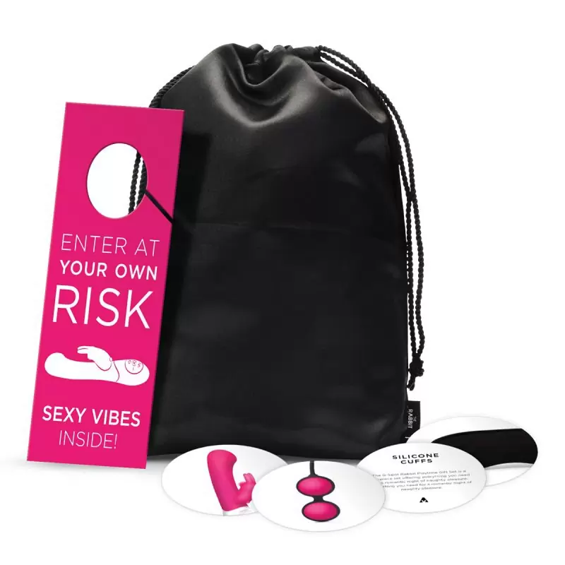 Игровой набор для пары из 8 предметов The G-Spot Rabbit Couples Play Time Set - черный, розовый