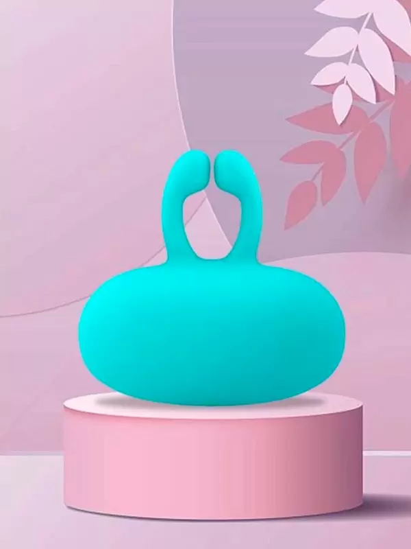 Вибратор для орального секса Youvic 4,9 см, с пультом Д/У, силикон, бирюзовый