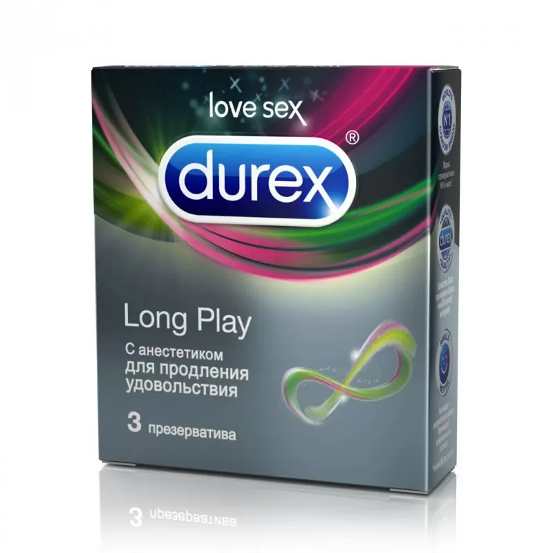 Презервативы Durex Long Play с анестетиком – 3 шт