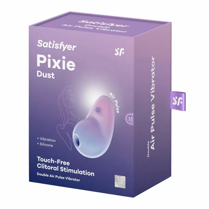 Вакуумно-волновой клиторальный вибростимулятор Pixie Dust, Satisfyer, фиолетовый с розовым
