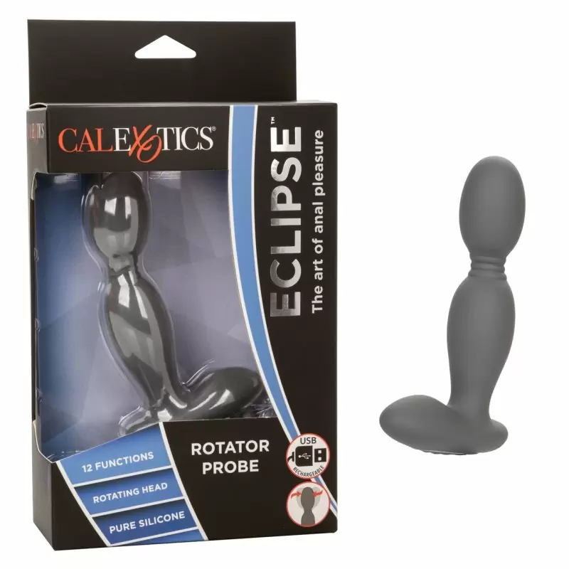 Массажер простаты California Exotic Novelties ECLIPSE ROTATOR PROBE, с ротацией, 12,75 см, серый