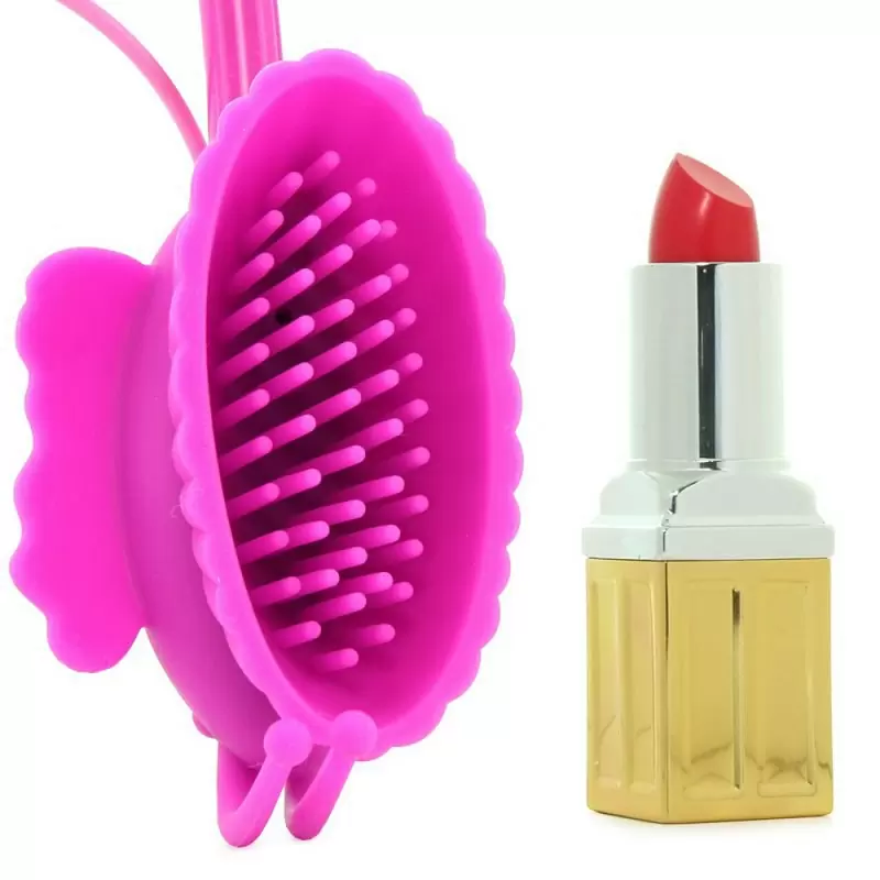 Помпа клиторальная с вибрацией Advanced Butterfly Clitoral Pump – розовый