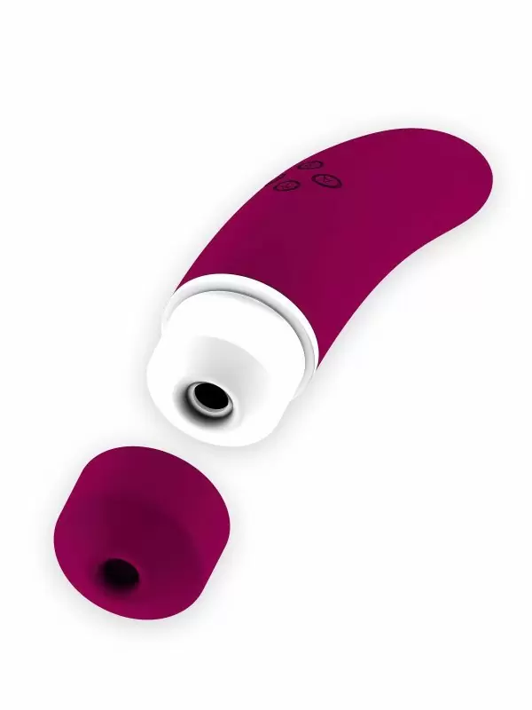 Двустронний стимулятор с вибрацией и всасыванием Hiky – пурпурный