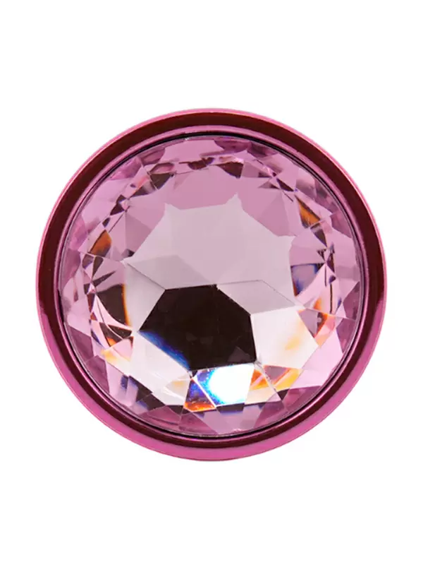 Розовая алюминиевая текстурная анальная пробка Small