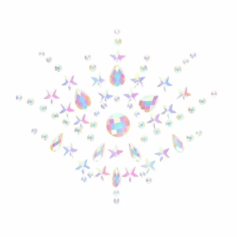 Декоративное украшение (камни) на клеевой основе Body Jewelry Stickers - Chest - Glow in the Dark