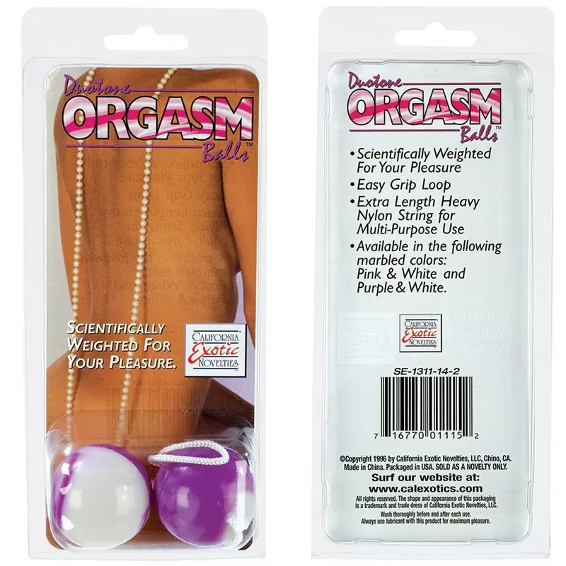 Вагинальные шарики Duotone Orgasm Balls – бело-фиолетовый