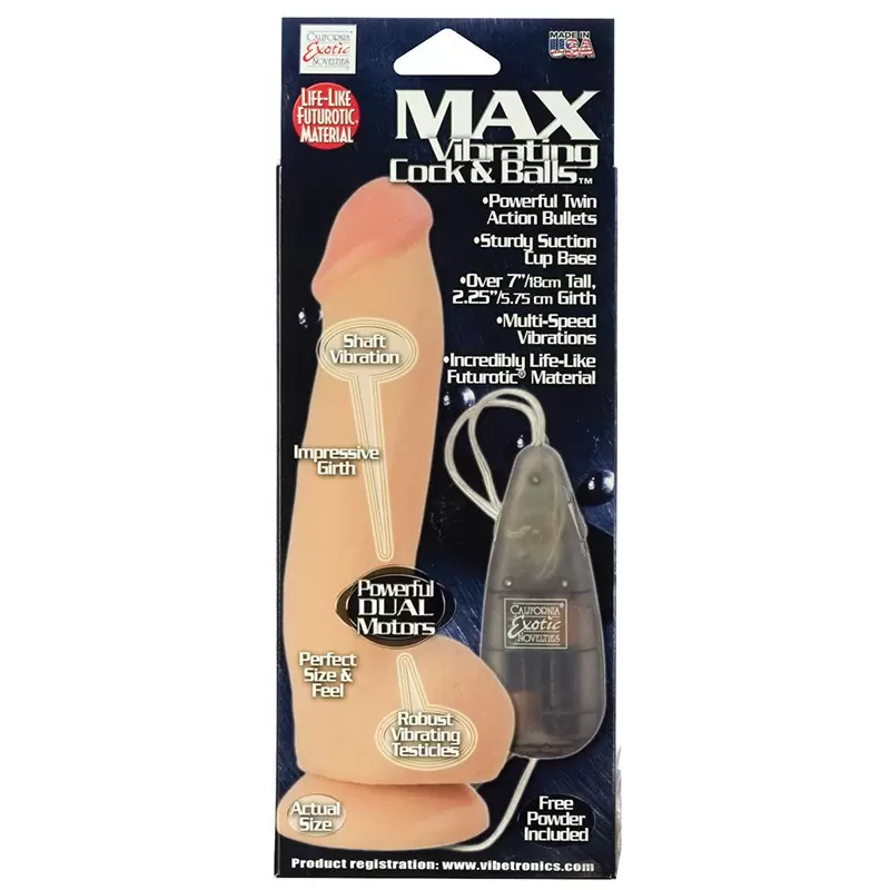 Фаллоимитатор на присоске с вибрацией Max Vibrating Cock & Balls