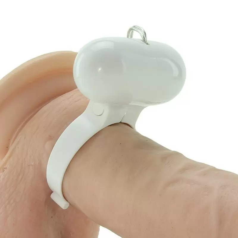 Эрекционное кольцо Pocket Exotics Vibrating Ring с вибрацией – белый