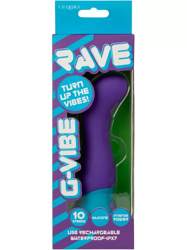 Яркий вибратор California Exotic Novelties Rave G-Vibe, для стимуляции зоны G, 12 режимов, 11 см, силикон