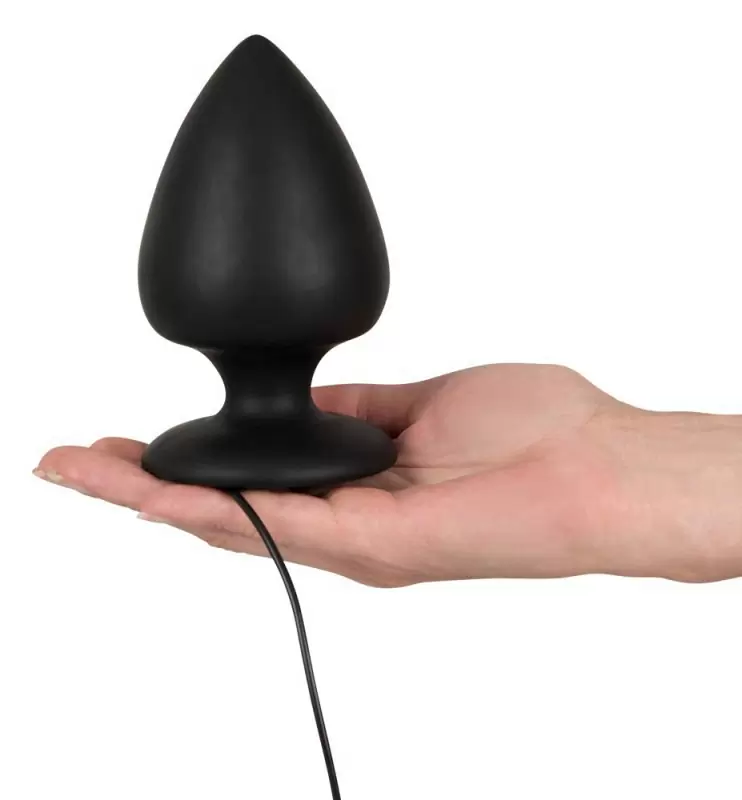 Большая анальная вибровтулка Black Velvets с дистанционным пультом – черный