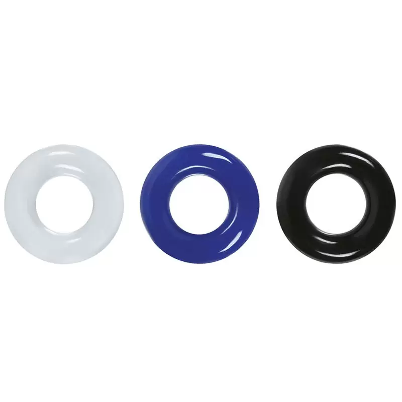 Набор из трех колец на пенис Renegade Stamina Rings – разноцветные