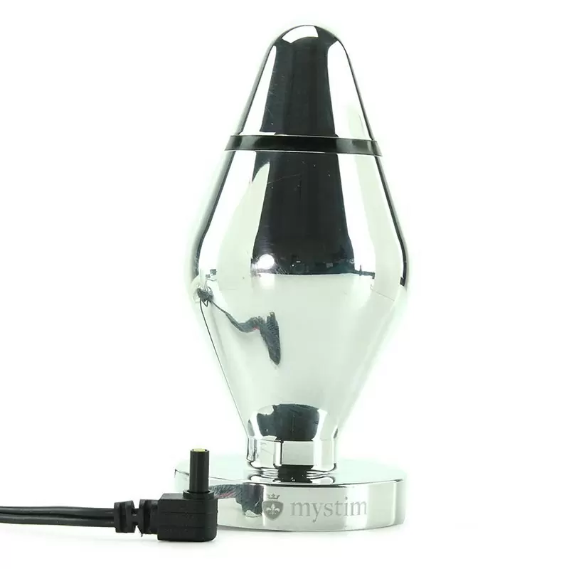 Анальная пробка John L с электростимуляцией – серебристый