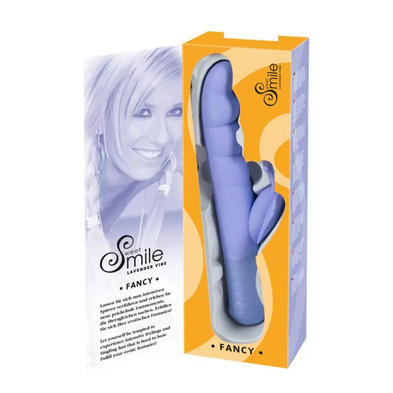 Вибратор двойного действия с ротацией Smile Fancy - голубой