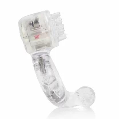 Эрекционное кольцо с двойной стимуляцией для клитора и мошонки Calexotics Instant Activation Triple Point Enhancement System – белый