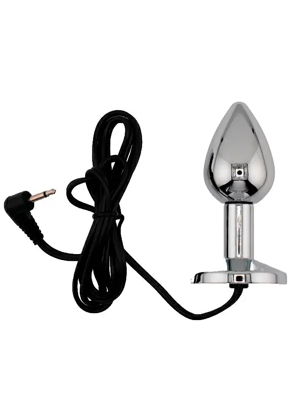 Алюминиевая анальная пробка с электростимуляцией