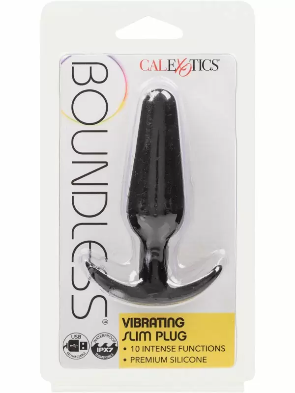 Анальная вибропробка California Exotic Novelties Vibrating Slim Plug, для ношения, 10 режимов, силикон, 10 см