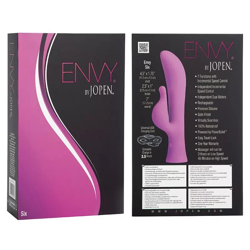 Вибромассажер G-точки Envy Six со стимулятором клитора – розовый