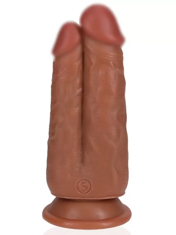 Двойной реалистичный фалоимитатор Two in One Dildo Shots Toys, с двумя головками, 15,2 см