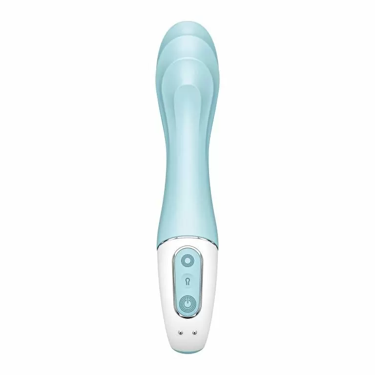 Надувающийся вибратор Satisfyer Air Pump Vibrator 5, управление через приложение, 12 режимов, голубой