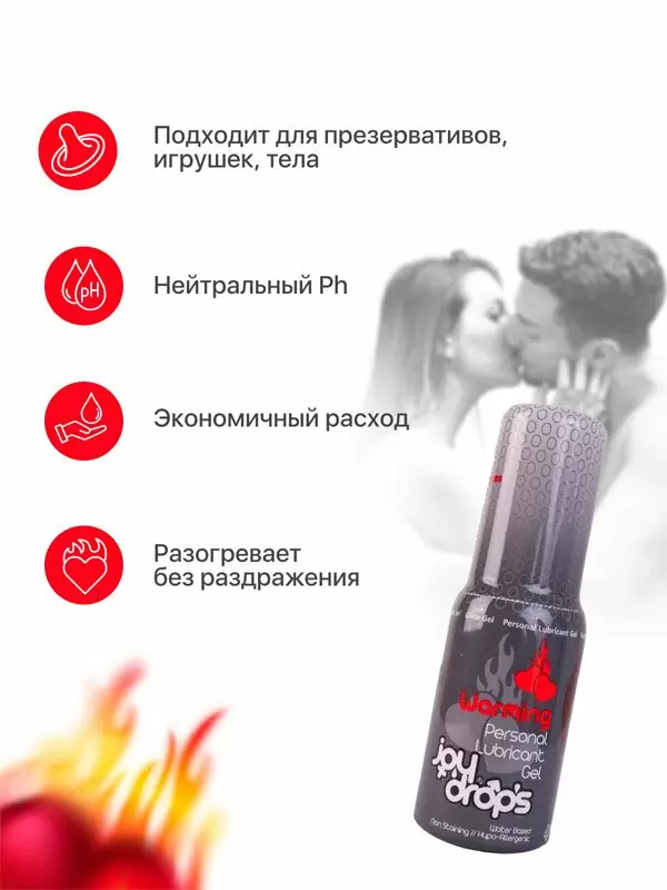 Разогревающая смазка Joydrops Warming, длительное скольжение, 50 мл