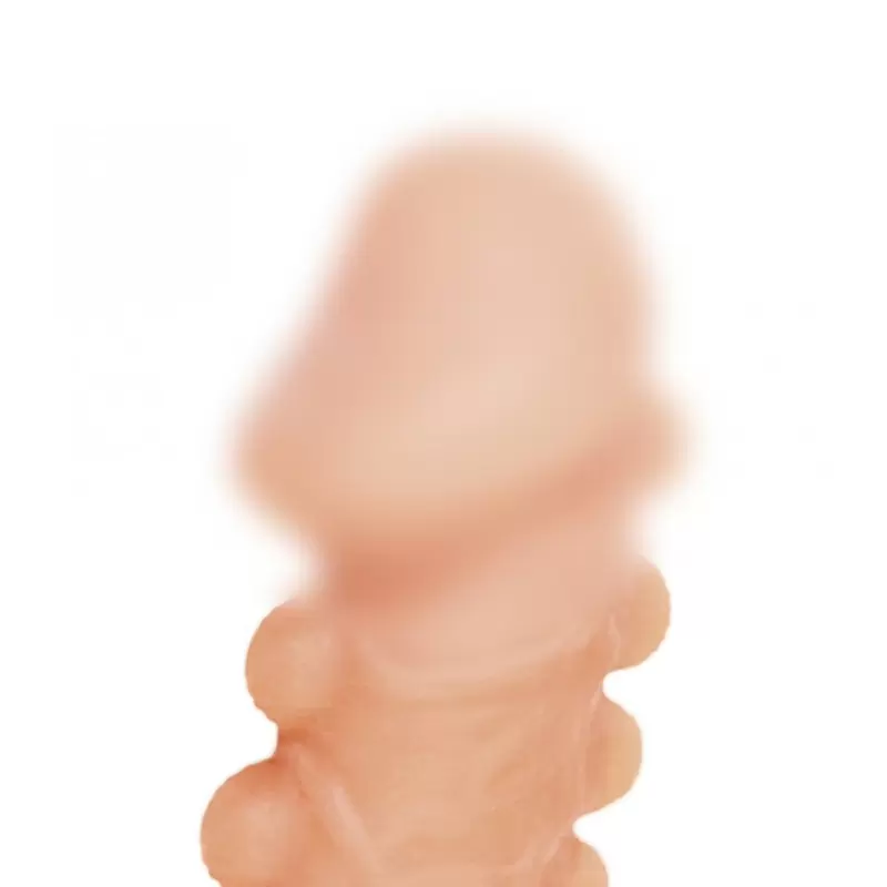 Реалистичная насадка на пенис с двумя рядами бугорков и отверстием для мошонки «Cock sleeve» (большая), Kokos