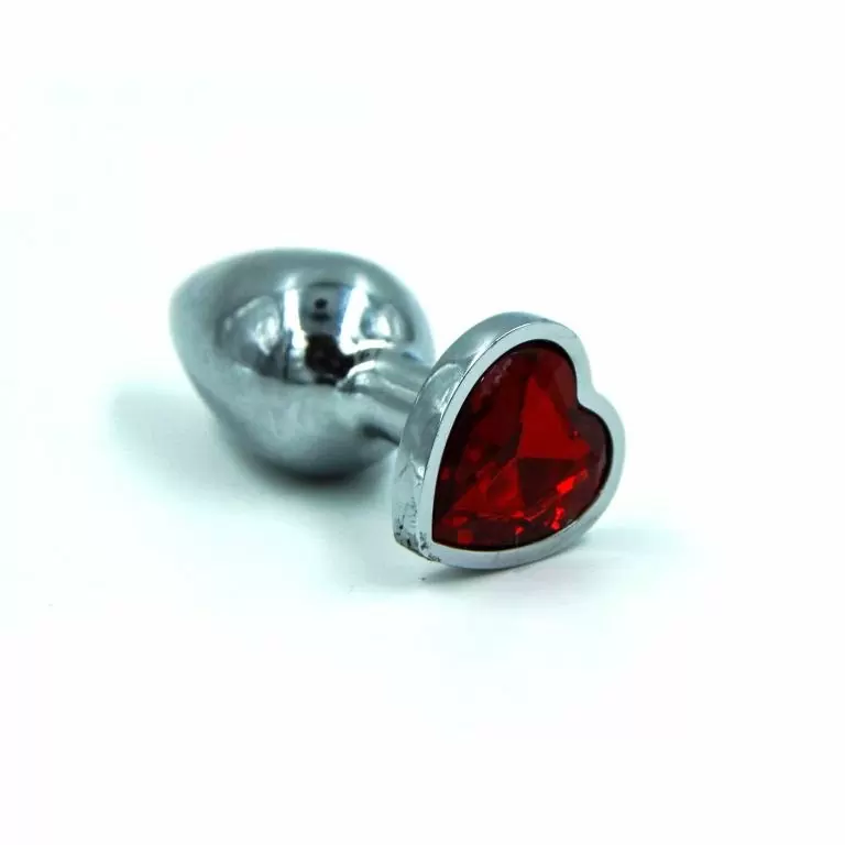 Набор из серебряной анальной пробки и четырех кристаллов в форме мастей (Small)