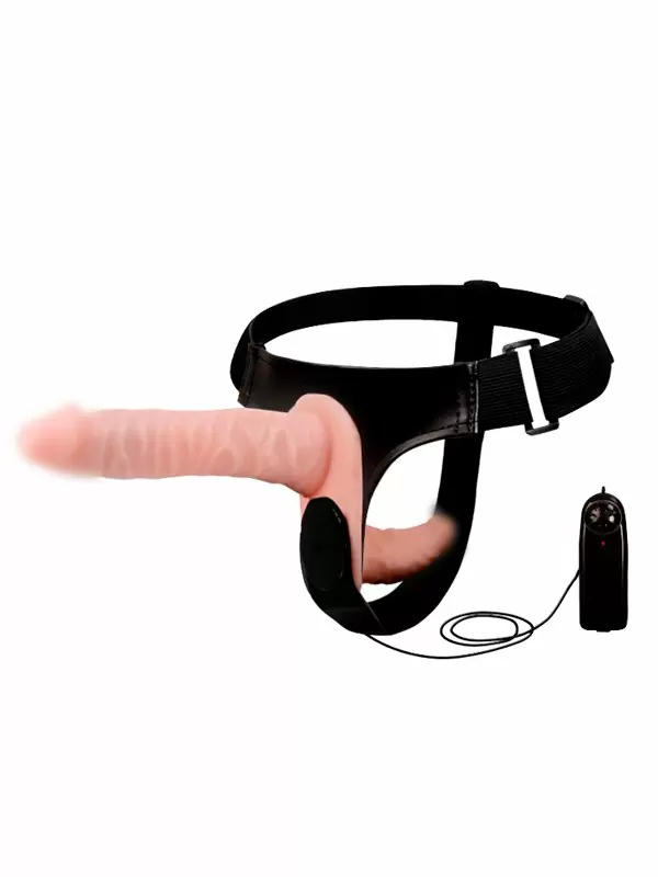 Реалистичный страпон Baile Double Heads Strap-on, 28 см, двусторонний на ремешках, телесный