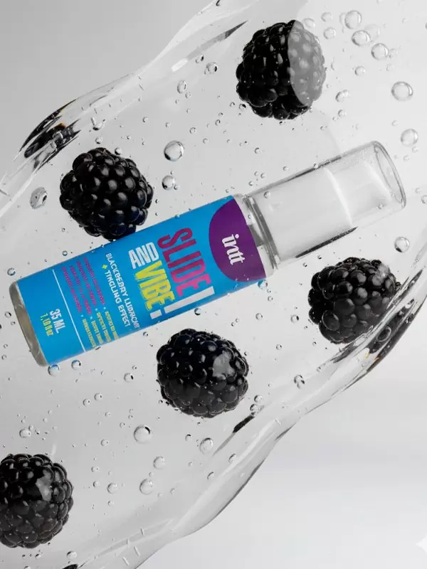 Увлажняющий гель для тела SLIDE AND VIBE, ежевика, покалывающий эффект, 35 мл