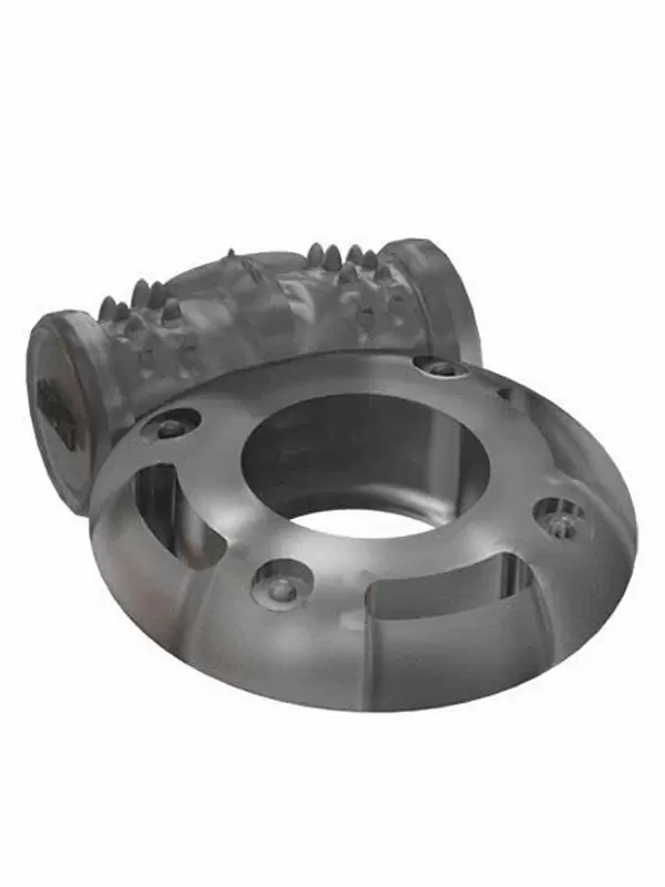 Набор: Виброкольцо Luxe Vibro Африканский Эль Дьябло, диаметр 3,3 см, черный  + презерватив 1 шт,