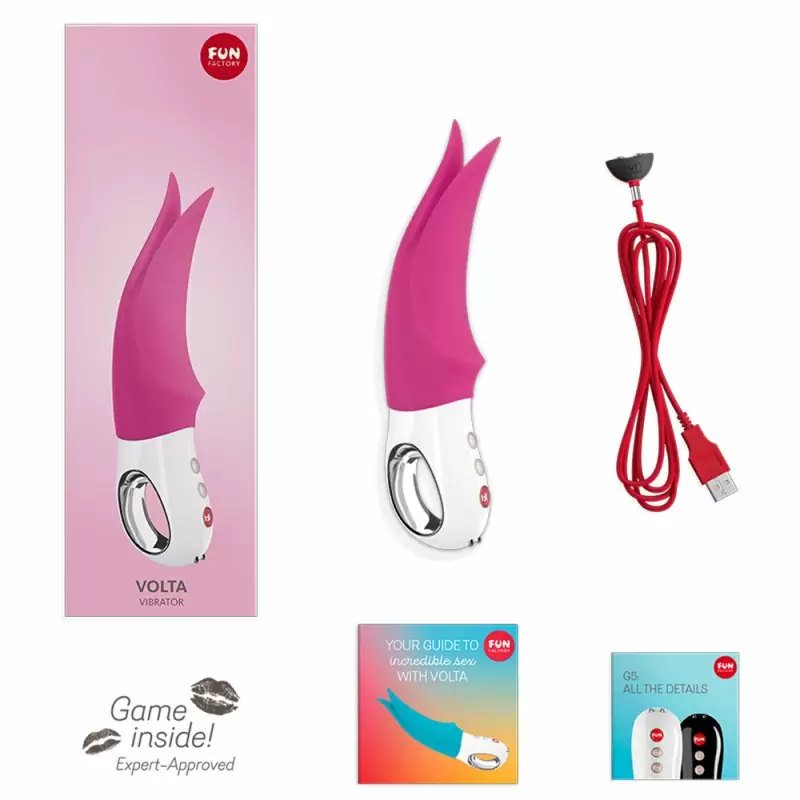 Универсальный вибратор Fun Factory Volta со стимулирующими лепестками, 12 режимов, с функцией блокировки, фуксия