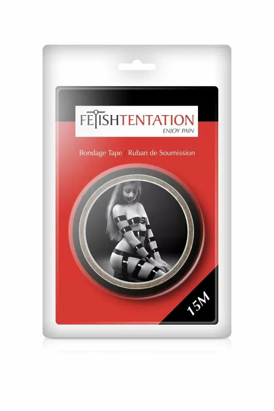 БДСМ-лента для фиксации Fetish Tentation, черная, 15 метров