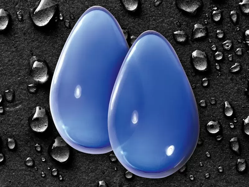 Вагинальные шарики большие из стекла Crystal Glass - Blue