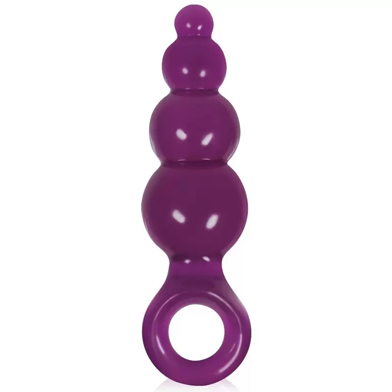 Анальная пробка с кольцом Jolie Ripples Medium – фиолетовая
