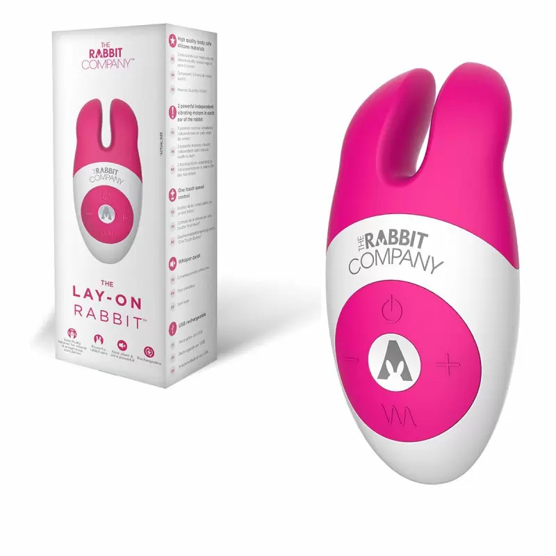 Миниатюрный вибратор-кролик с ушками и массажной точкой The Rabbit Company The Lay-On Rabbit – розовый