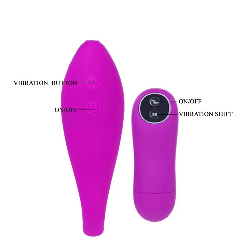 Водонепроницаемый вибромассажер для двоих Bernie с дистанционным пультом – малиновый