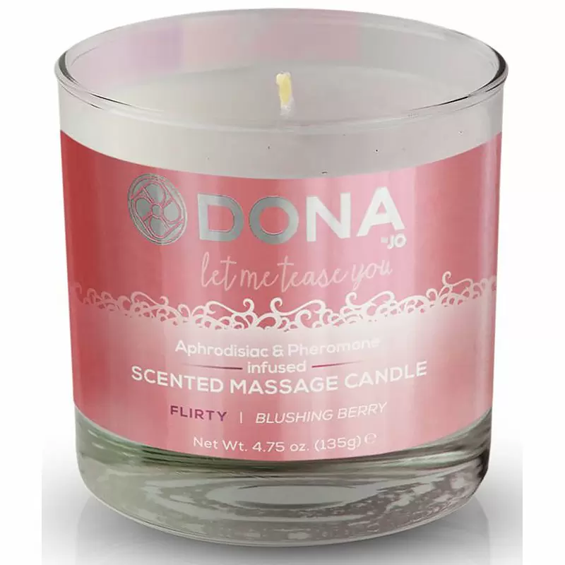 Массажная свеча Dona Let Me Tease You Flirty с феромонами – ягодный, 135 г