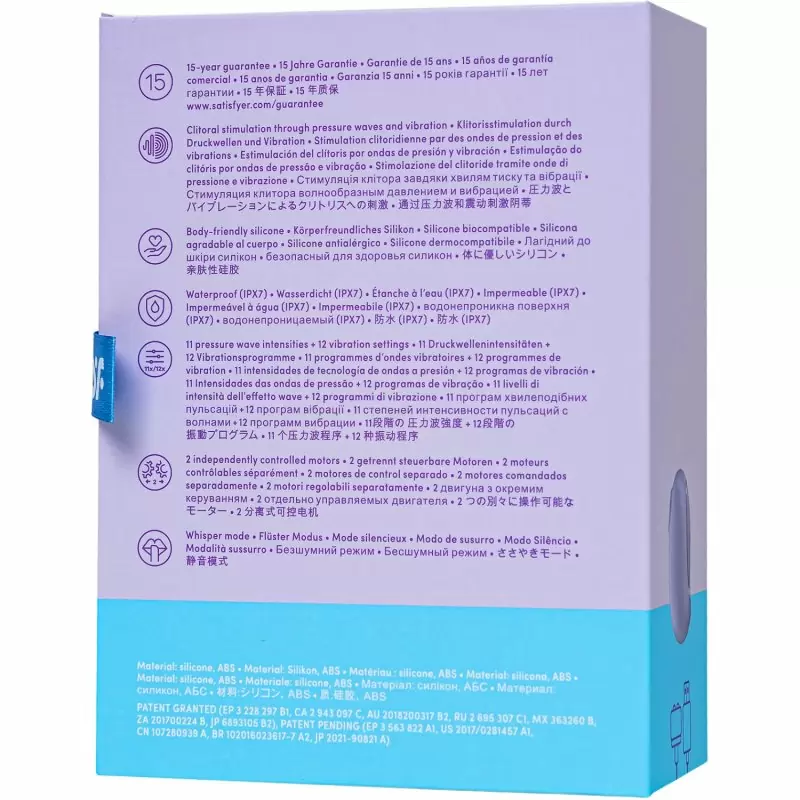 Вакуумный стимулятор клитора Satisfyer Pro To Go 2, 12 режимов, 11 скоростей, фиолетовый