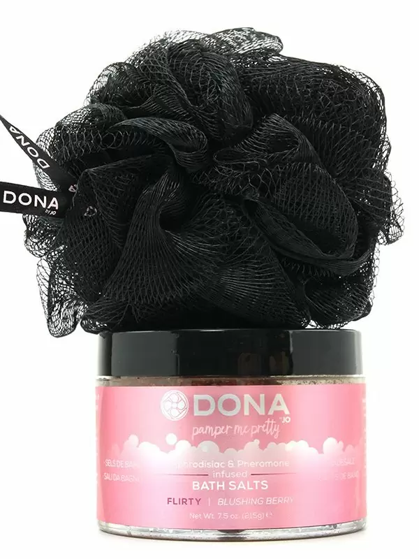 Подарочный набор Dona Be Desired Flirty: соль с феромонами и мочалка – ягодный, 215 г