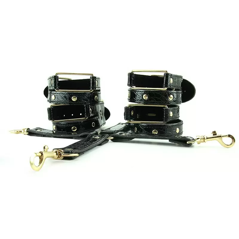 Фиксаторы Fetish Fantasy Gold черные с золотом