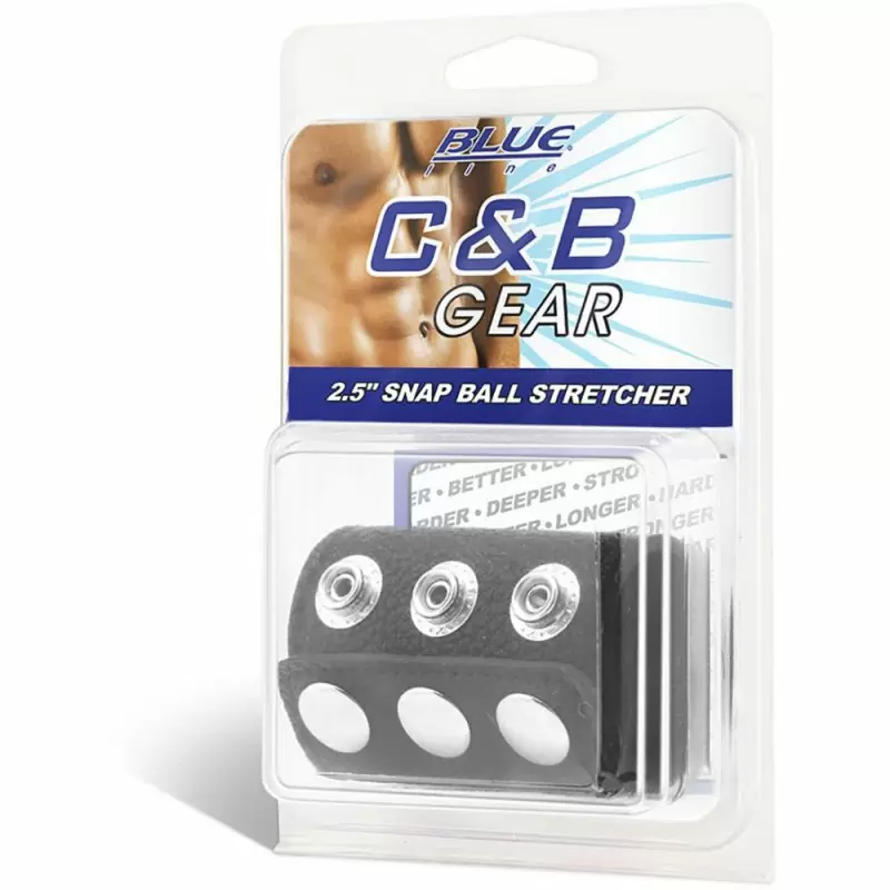 Широкий болстретчер-утяжка из экокожи Blueline Strap With Metal Snap – чёрный, 7 см