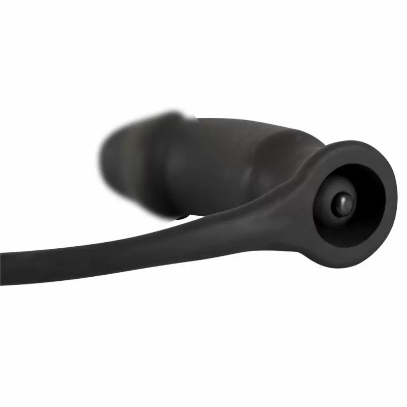 Анальный вибростимулятор Black Velvets с кольцом для пениса – черный